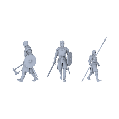 MRY-SFW LYGR047 Medieval knight, walking pose, historical theme, magic theme, wargame, resin white model, fantasy theme, wargaming miniature, scene character, figure, hand-painted S Scale