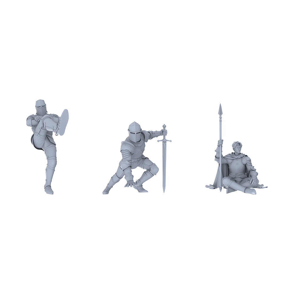MRY-SFW LYGR048 Medieval knight, resting pose, historical theme, magic theme, wargame, resin white model, fantasy theme, wargaming miniature, scene character, figure, hand-painted S Scale