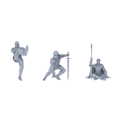MRY-SFW LYGR048 Medieval knight, resting pose, historical theme, magic theme, wargame, resin white model, fantasy theme, wargaming miniature, scene character, figure, hand-painted S Scale
