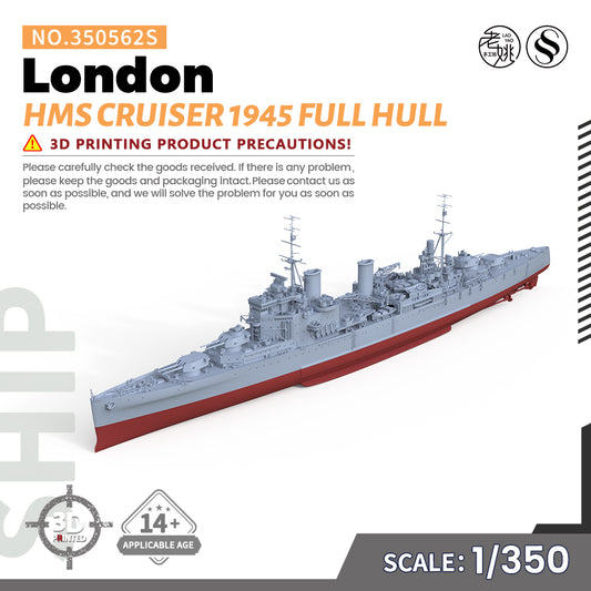 SSMODEL 350562S 1/350 Military Model Kit HMS London CRUISER 1945 FULL HULL V1.5