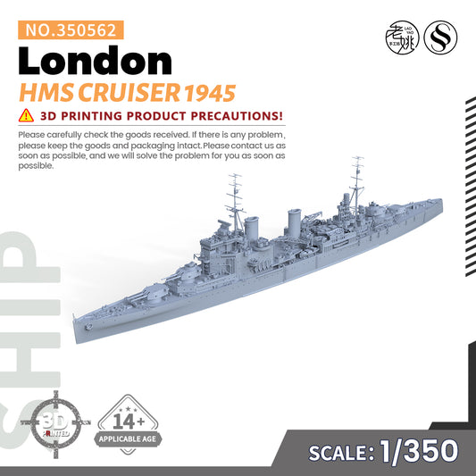 SSMODEL 350562 1/350 Military Model Kit HMS London CRUISER 1945 V1.5