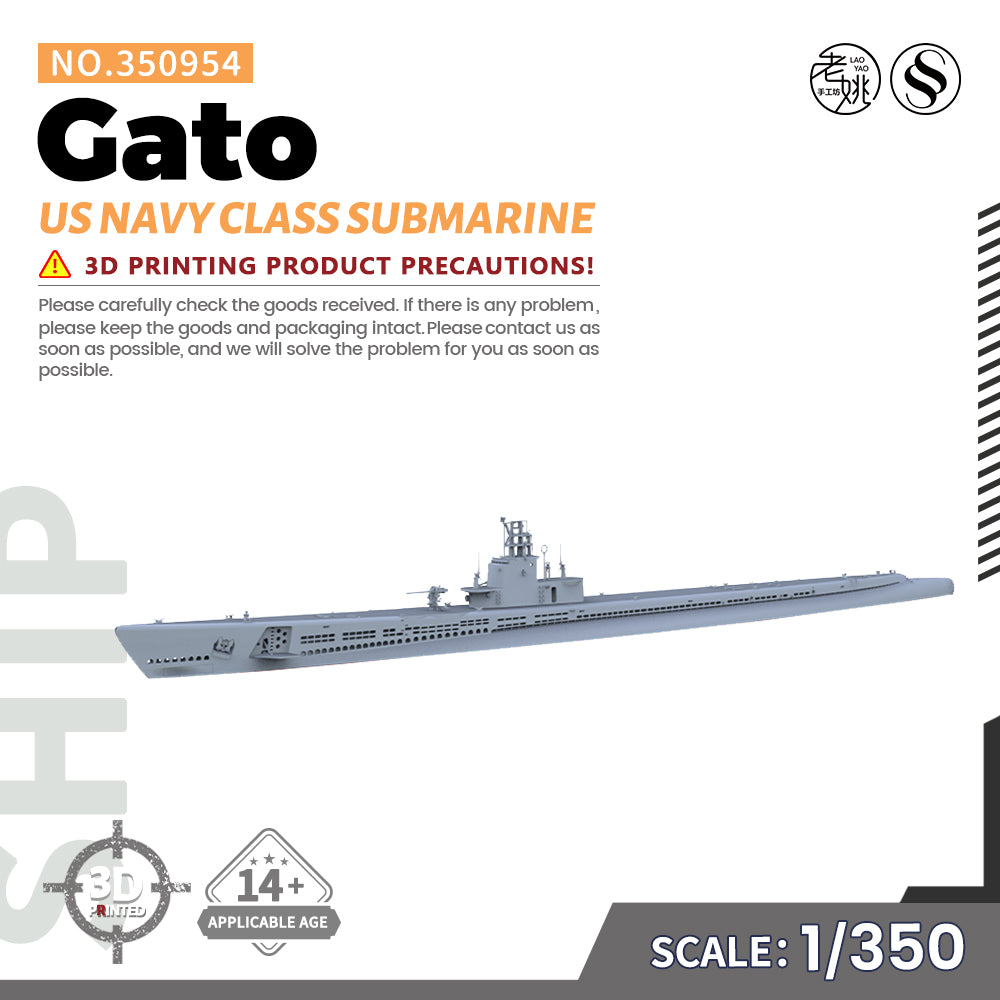 SSMODEL 954 Military Warship Model Kit US Navy Gato Class Submarine