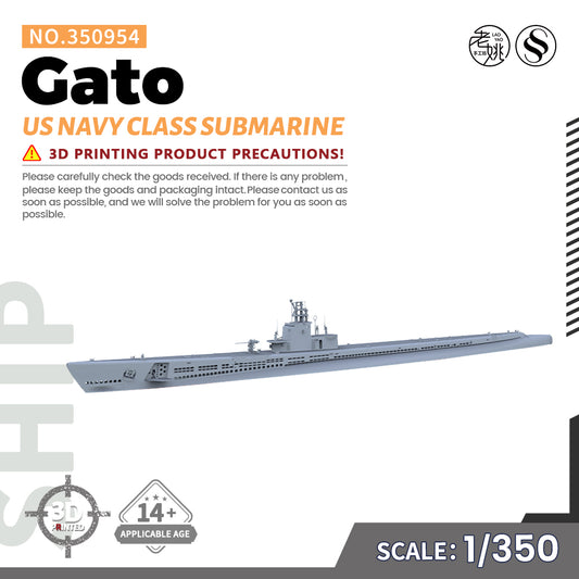 SSMODEL 954 Military Warship Model Kit US Navy Gato Class Submarine