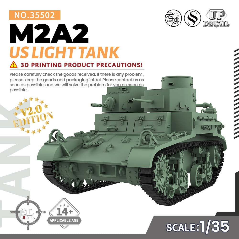 SSMODEL 502D  Finished Painted Military Model Kit US M2A2 Light Tank