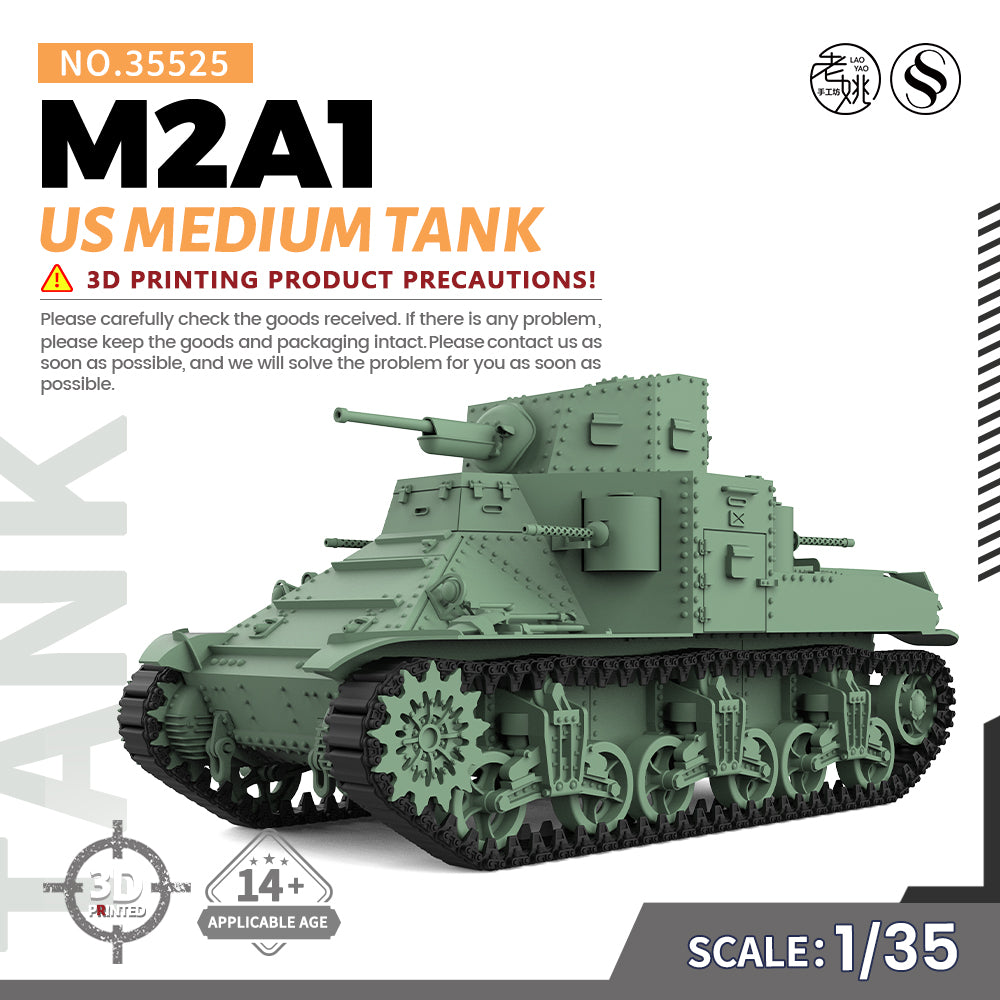 SSMODEL 525 Military Armoured Model Kit US M2A1 Medium Tank