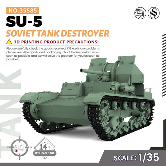 SSMODEL 585 1/35(32) Military Model Kit Soviet SU-5 Tank Destroyer