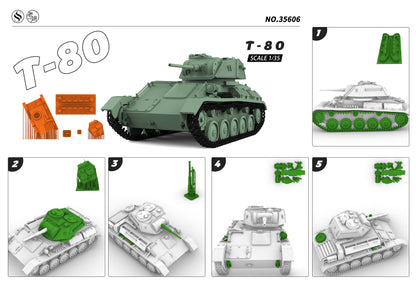 SSMODEL 606 Military Armoured Model Kit Soviet T-80 Light Tank