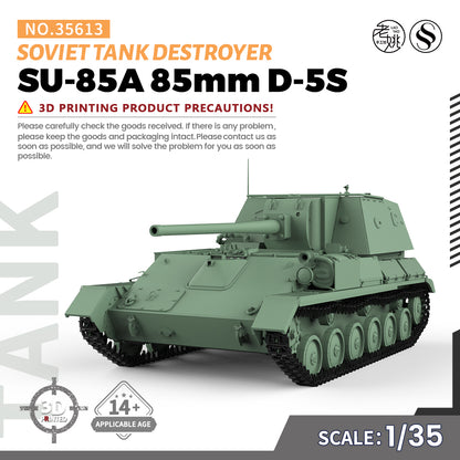 SSMODEL 613  Military Model Kit Soviet SU-85A 85mm D-5S Tank Destroyer