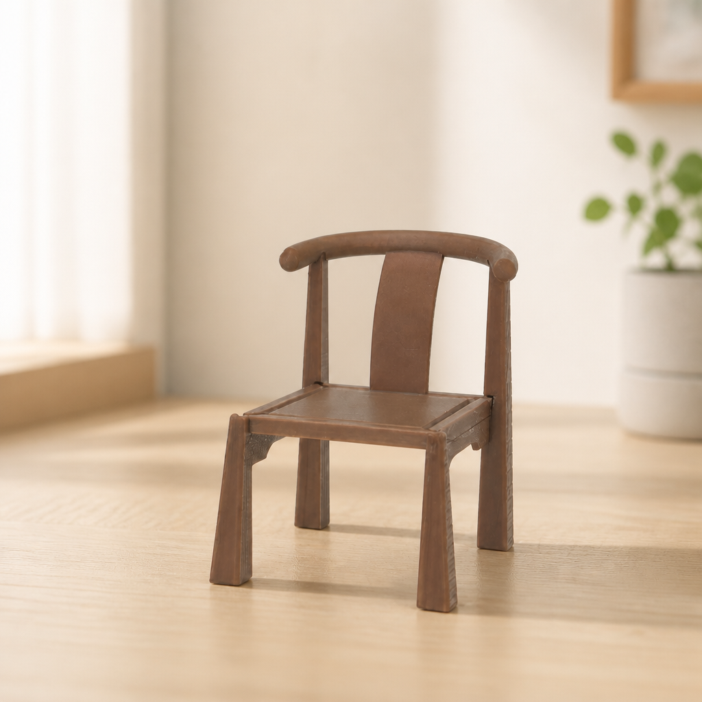 RHF0467 New Chinese-style antique circle chair New Chinese-s – LCD 3D printed resin model kit, image 2
