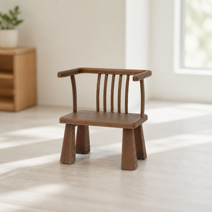 RHF0472 New Chinese-style antique chair Mini Chinese-style round chair mini armchair new Chinese-style backrest chair miniature ancient-style scene furniture