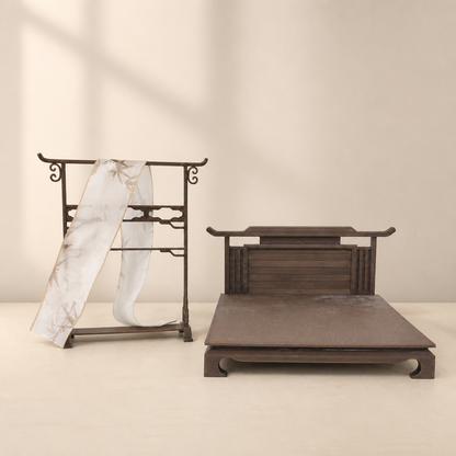RHF0538 New Chinese-style bedroom furniture set Desktop ornaments ancient-style dollhouse furniture Chinese miniature furniture Chinese bedroom scene mini furniture solid wood style furniture