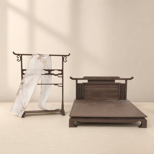 RHF0538 New Chinese-style bedroom furniture set Desktop ornaments ancient-style dollhouse furniture Chinese miniature furniture Chinese bedroom scene mini furniture solid wood style furniture