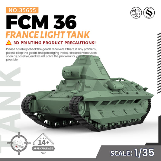 SSMODEL 655 1/35(32) Military Model Kit France FCM 36 Light Tank V1.9