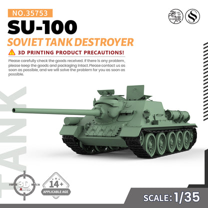 SSMODEL 753 Military Armoured Model Kit Soviet SU-100 Tank Destroyer