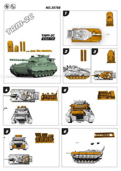 SSMODEL 788D Military Model Kit Argentina TAM-2C Medium Tank