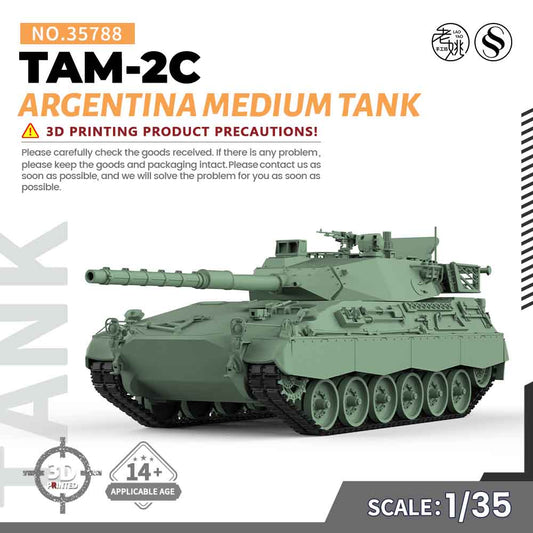 MRY-SFW 788D Military Model Kit Argentina TAM-2C Medium Tank – LCD 3D printed resin model kit, image 1