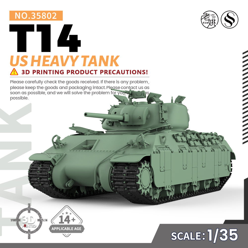 SSMODEL 802D Finished Painted 15mm WarGaming Military Model Kit US T14 Heavy Tank