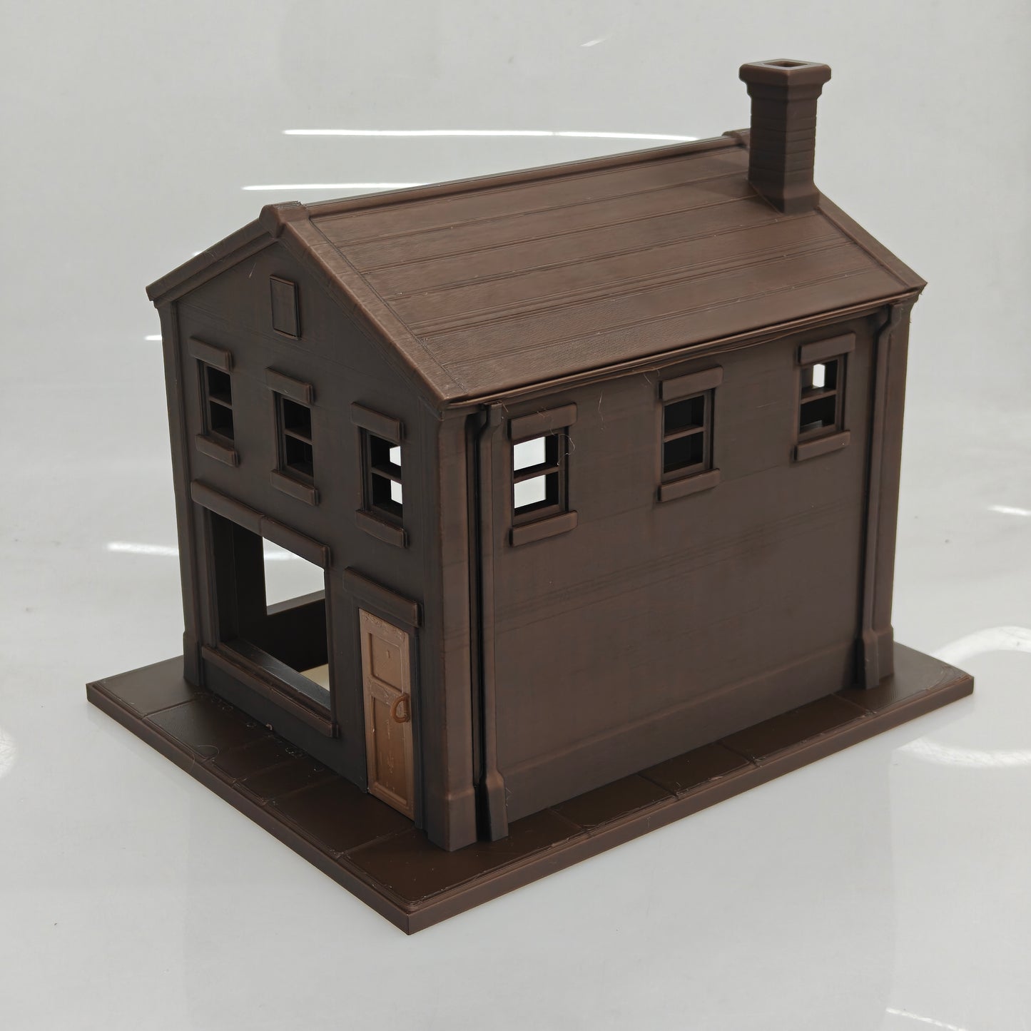 RHF0447 Triangular-roof wooden house with windows Desktop Ornament Sand Table Architecture Architectural Model Miniature House Small-scale Landscaping