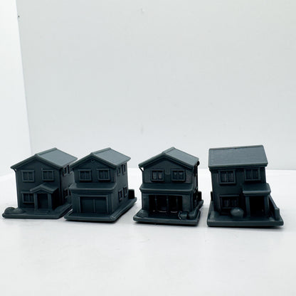LYTS171 3D Printed American Residential Model Set - Miniature Building Scene Decor