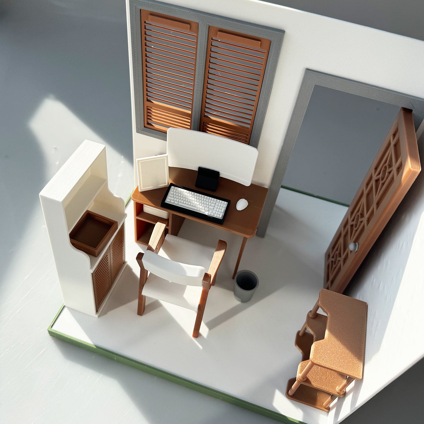 RHF1011 Summer Retreat Hut 3D Printing DIY Miniature Scenes Dollhouse Frame Creative Decorations Desktop Scenarios Mini Models 12-Inch BJD OB Doll