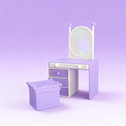 RHF262 Vanity Table Miniature Scene Model Ornament Original Modern Minimalist Multi-Drawer Vanity Table Dollhouse Furniture Accessory