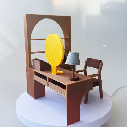 RHF12212  Dressing Table Powder Room BJD Dollhouse Furniture OB Dollhouse Furniture 3D Printed  Miniature Dollhouse Furniture