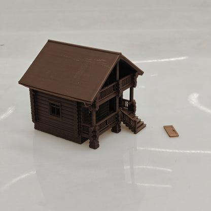 RHF0434 Small wooden house with stairs in the forest Desktop Ornament Sand Table Architecture Architectural Model Miniature House Small-scale Landscaping