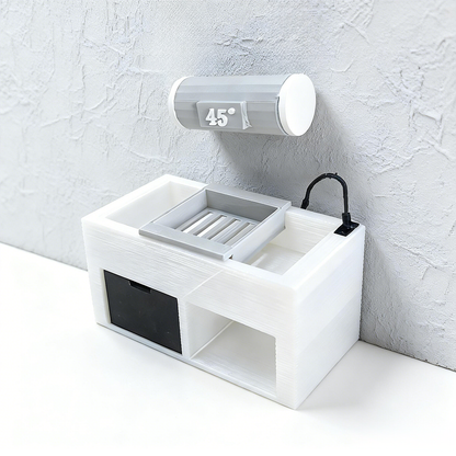 RHF261 Sink Water Heater Miniature Scene Model Ornament Original Modern Minimalist Sink with Water Heater Dollhouse Furniture Accessory