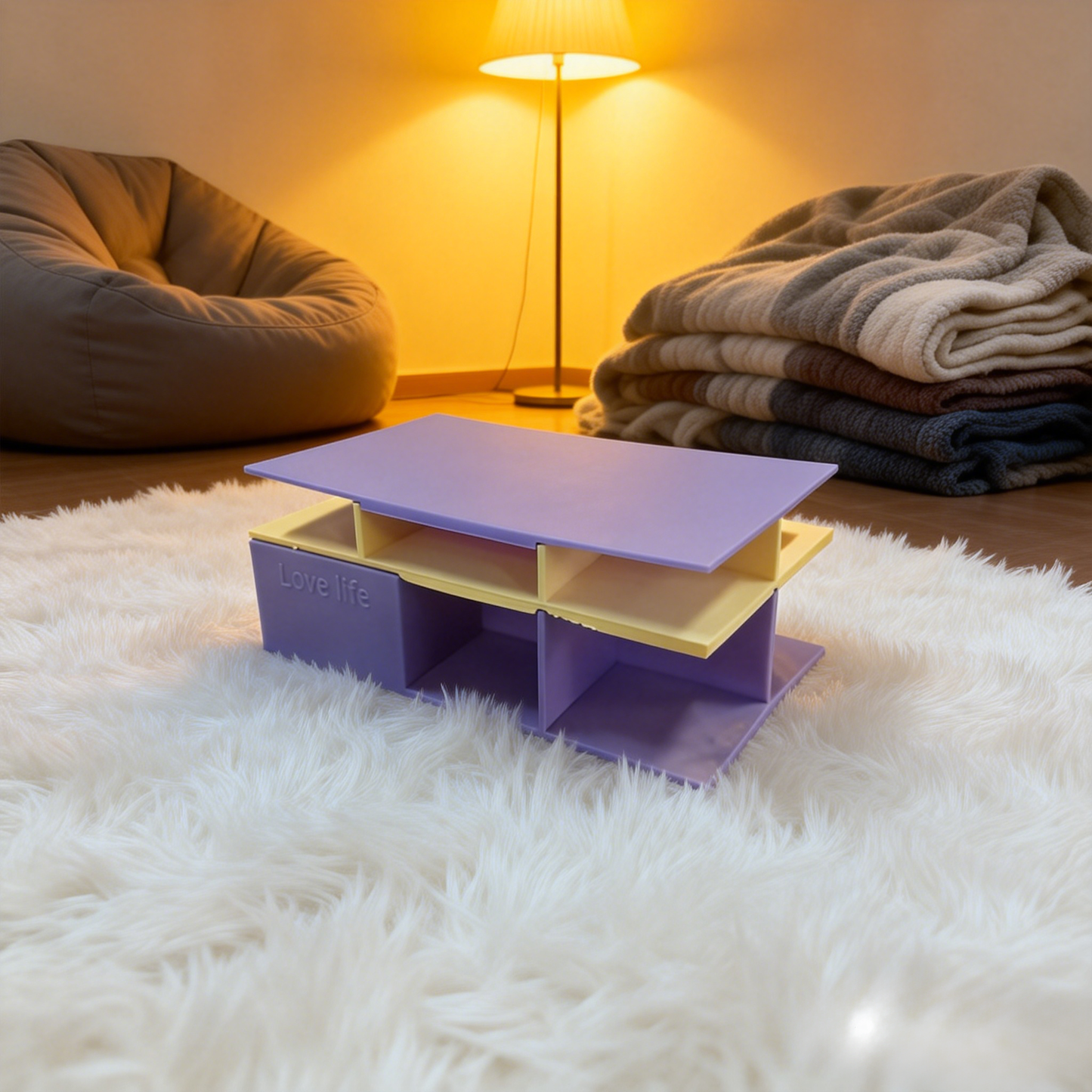RHF12255 Island Counter & Display Cabinet 3D Printed Modern Miniature Furniture Island Counter & Display Cabinet Model