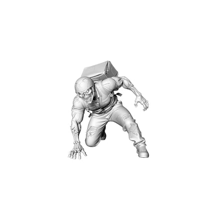 MRY-SFW LYGR329 3D Printed Apocalypse Survivor Zombies Set - Backpacker & Armed Survivor Miniature Model Kit