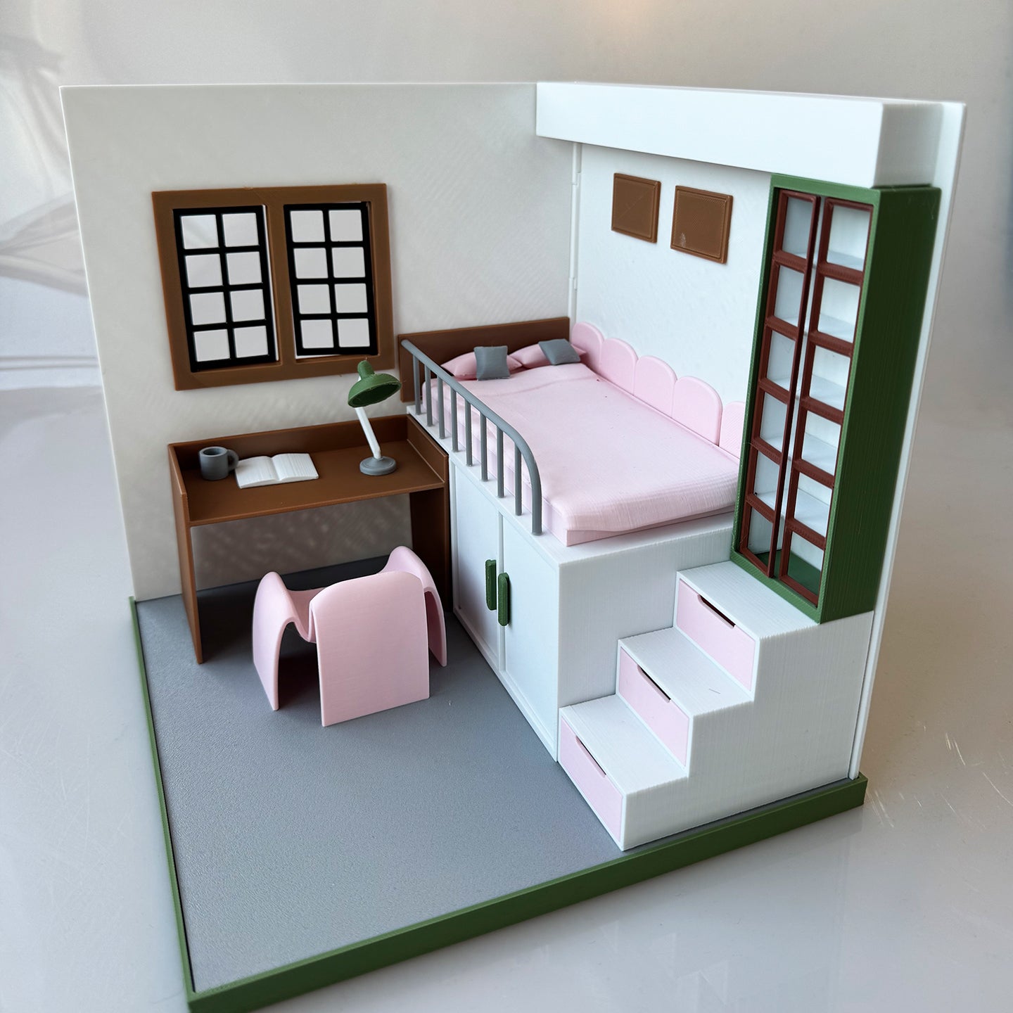 RHF1013 Summer Retreat Hut 3D Printing DIY Miniature Scenes Dollhouse Frame Creative Decorations Desktop Scenarios Mini Models 12-Inch BJD OB Doll
