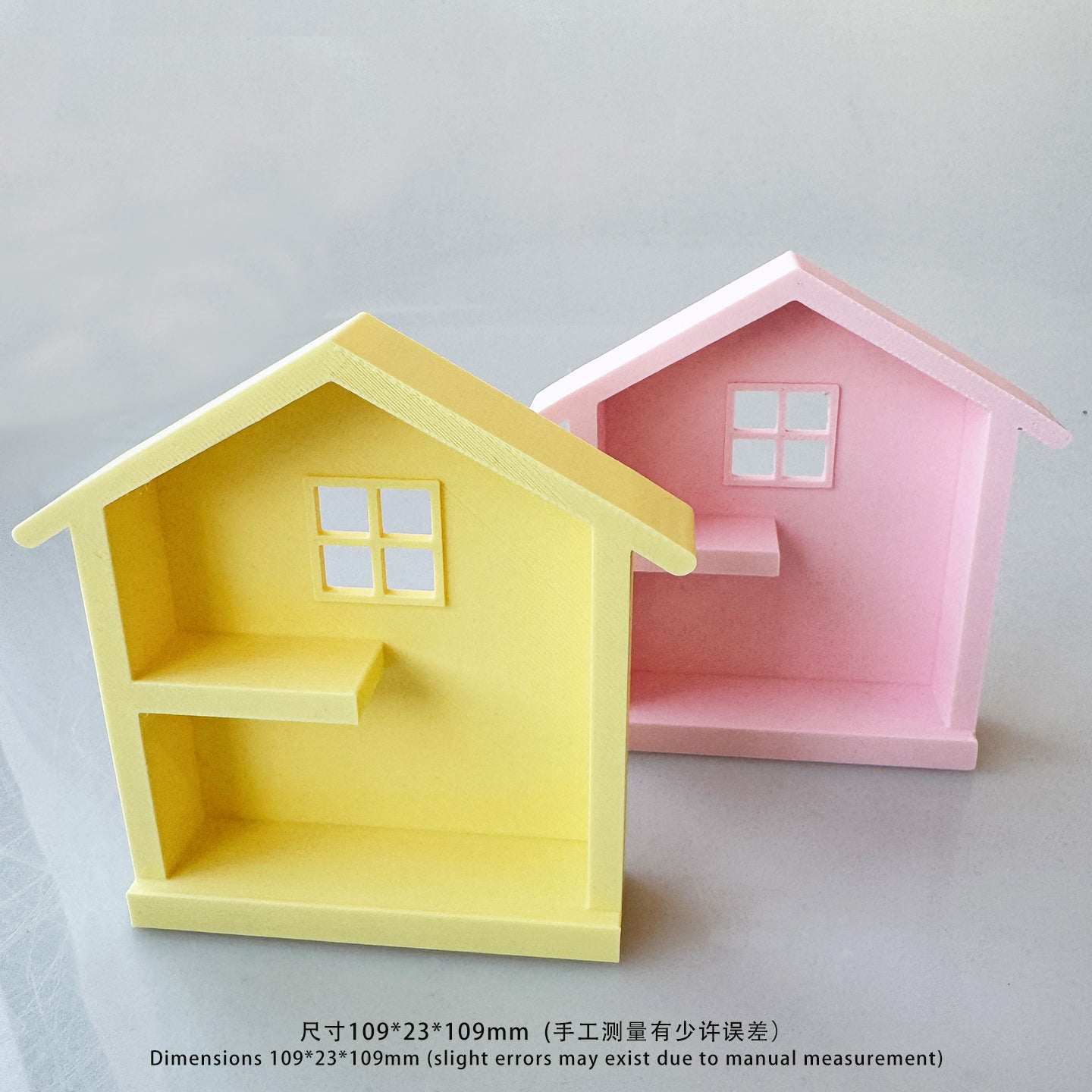 RHF-216 Mini House Storage Rack 3D Printed Miniature House Display Stand for Blind Box Figurines - DIY Creative Handmade Display Cabinet Eco-Friendly Material Storage Rack