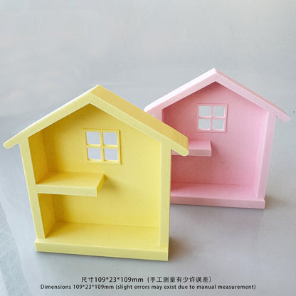 RHF-216 Mini House Storage Rack 3D Printed Miniature House Display Stand for Blind Box Figurines - DIY Creative Handmade Display Cabinet Eco-Friendly Material Storage Rack