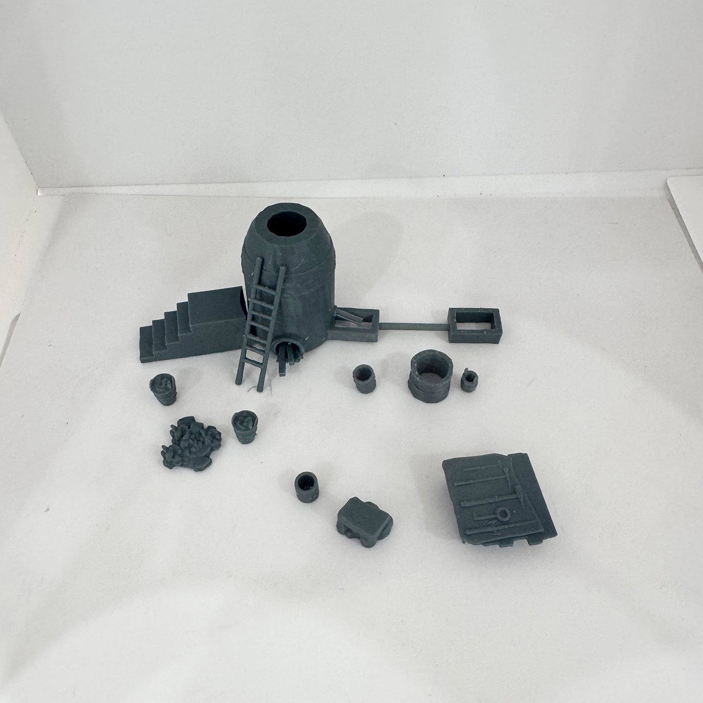 Yao's Studio LYTS091 Miniature Ancient Smelting And Casting Scene Ancient Blacksmith Shop Old-Fashioned Blacksmith Store