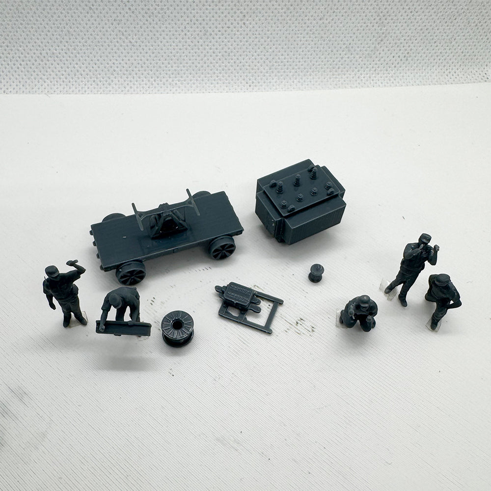 Yao's Studio LYTS075 Diorama 3D Railway Train Scene Railway Maintenance Equipment Set