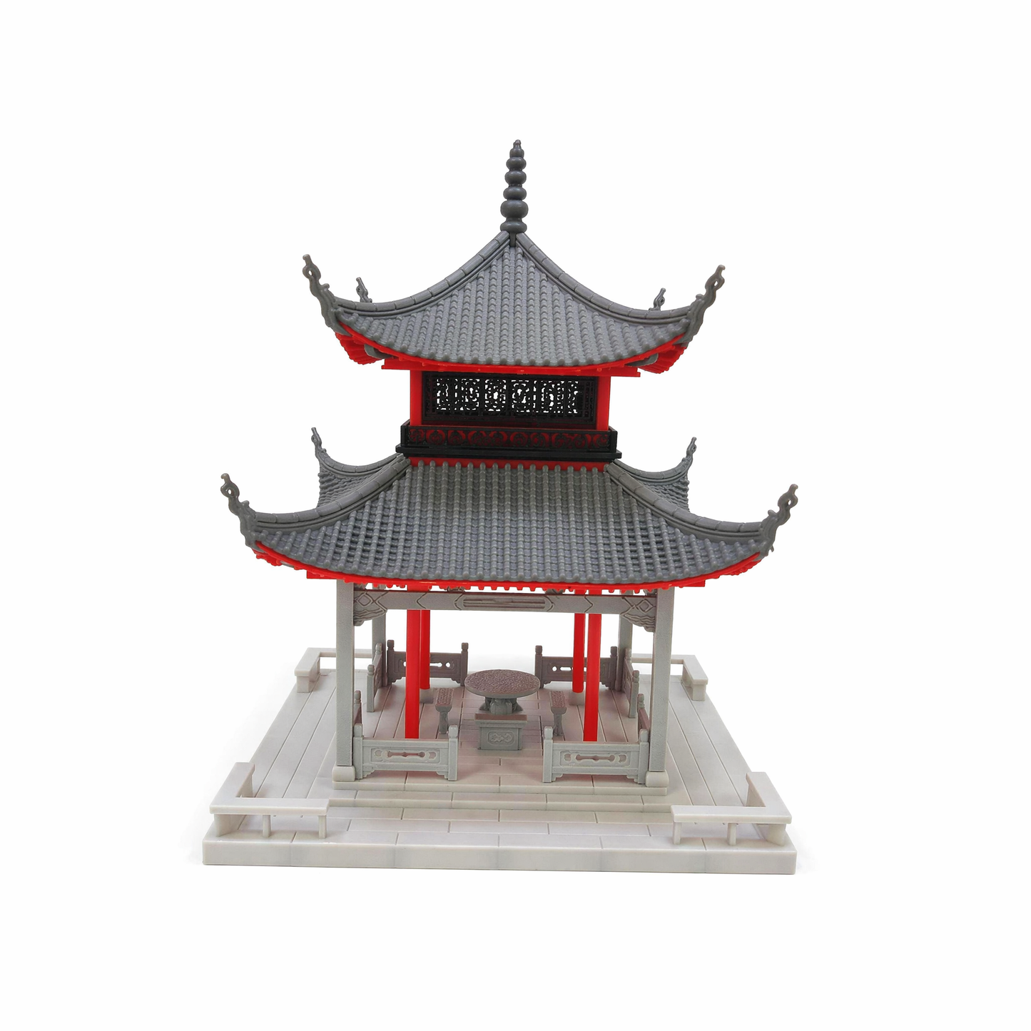 RHF530 Aiwan Pavilion Desktop Ornament, Ancient Style Architecture, Chinese Style Pavilion, Sand Table Architecture, Architectural Model, Miniature House, Small Scale Landscape