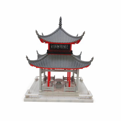 RHF530 Aiwan Pavilion Desktop Ornament, Ancient Style Architecture, Chinese Style Pavilion, Sand Table Architecture, Architectural Model, Miniature House, Small Scale Landscape