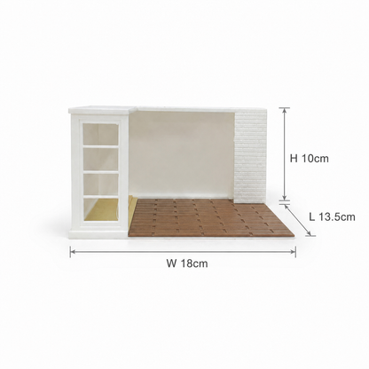 RHF0406 Modern Indoor Scene Frame, Universal Base for Action Figures Desktop Ornament Creative DIY Hut Dollhouse Background House Model Home Background Miniature Model