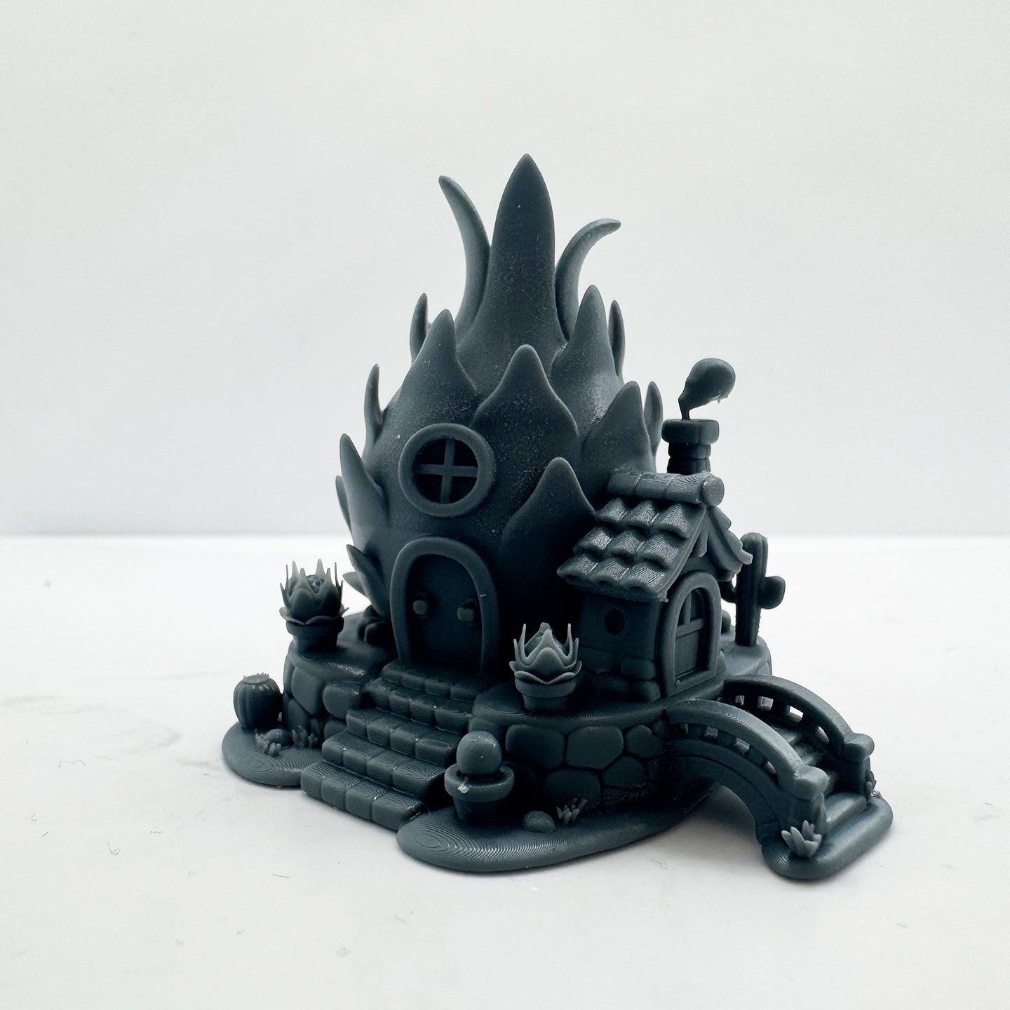 LYTS190 Dragon Fruit House Miniature Model - 3D Printed Fairy Tale Diorama Decor Ornament