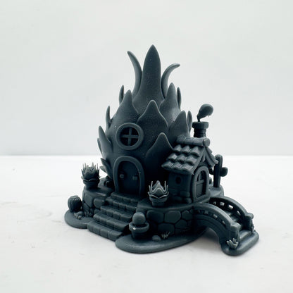 LYTS190 Dragon Fruit House Miniature Model - 3D Printed Fairy Tale Diorama Decor Ornament