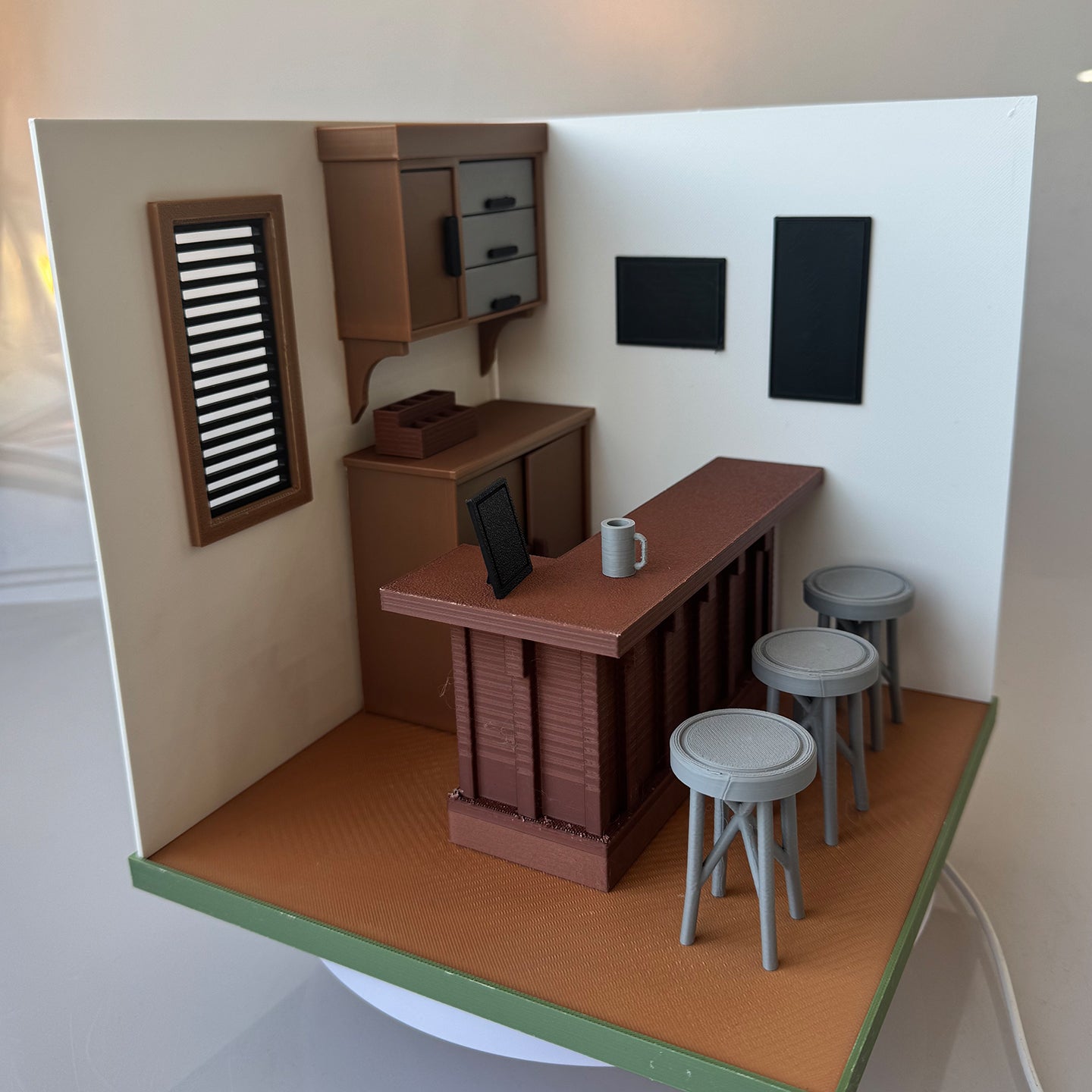RHF121020 Wine Counter 3D Printing DIY Miniature Scenes Dollhouse Frame Creative Decorations Desktop Scenarios Mini Models BJD OB Doll