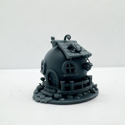 LYTS178 3D Printed Pomelo-Shaped Fairy House - Whimsical Fantasy Style Miniature Scene Decoration