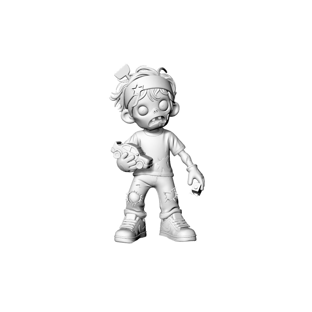 MRY-SFW LYGR301 3D Printed Chibi Zombie Miniatures, Post-Apocalyptic Kid-Style Figures for Tabletop Games & Collectibles