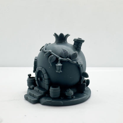 LYTS177 3D Printed Miniature Pomegranate House Scene - Whimsical Fantasy Diorama Decor for Model Display