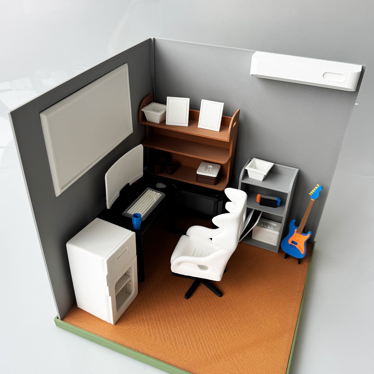 RHF121010 1/12 Esports House 3D Printing DIY Miniature Scenes Dollhouse Frame Creative Decorations Desktop Scenarios Mini Models 12-Inch BJD OB Doll