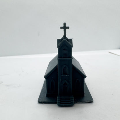 MRY-SFW LYTS136 3D Printed Railroad Scenery American Country-Style Church ¨C Classic Religious Architecture Miniature for Diorama Building & Miniature Landscape Enthusiasts