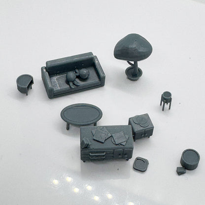 Yao's Studio LYTS078 3D Printed 3D Printed Miniature Scene Bar Interior Set Bar Counter Combo Model