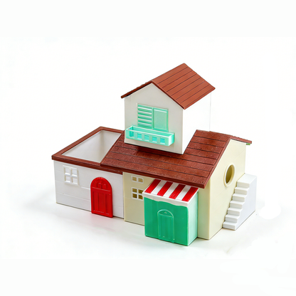 RHF266 Dollhouse Creative House Desktop Decoration Mini Figure Storage Box DIY Craft Exhibition Stand Organizer for Mini Figure World