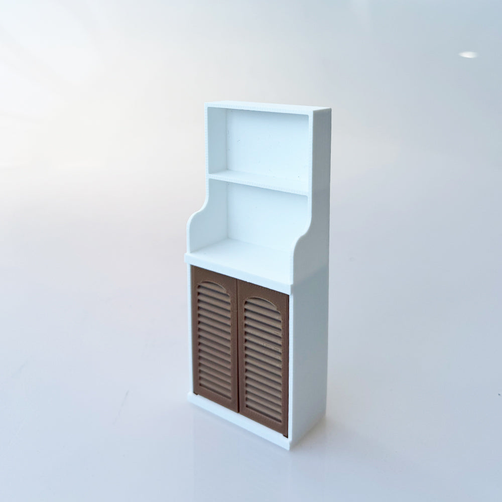 RHF12208  Double Door Bookshelf  Dollhouse Miniature 3D Printed