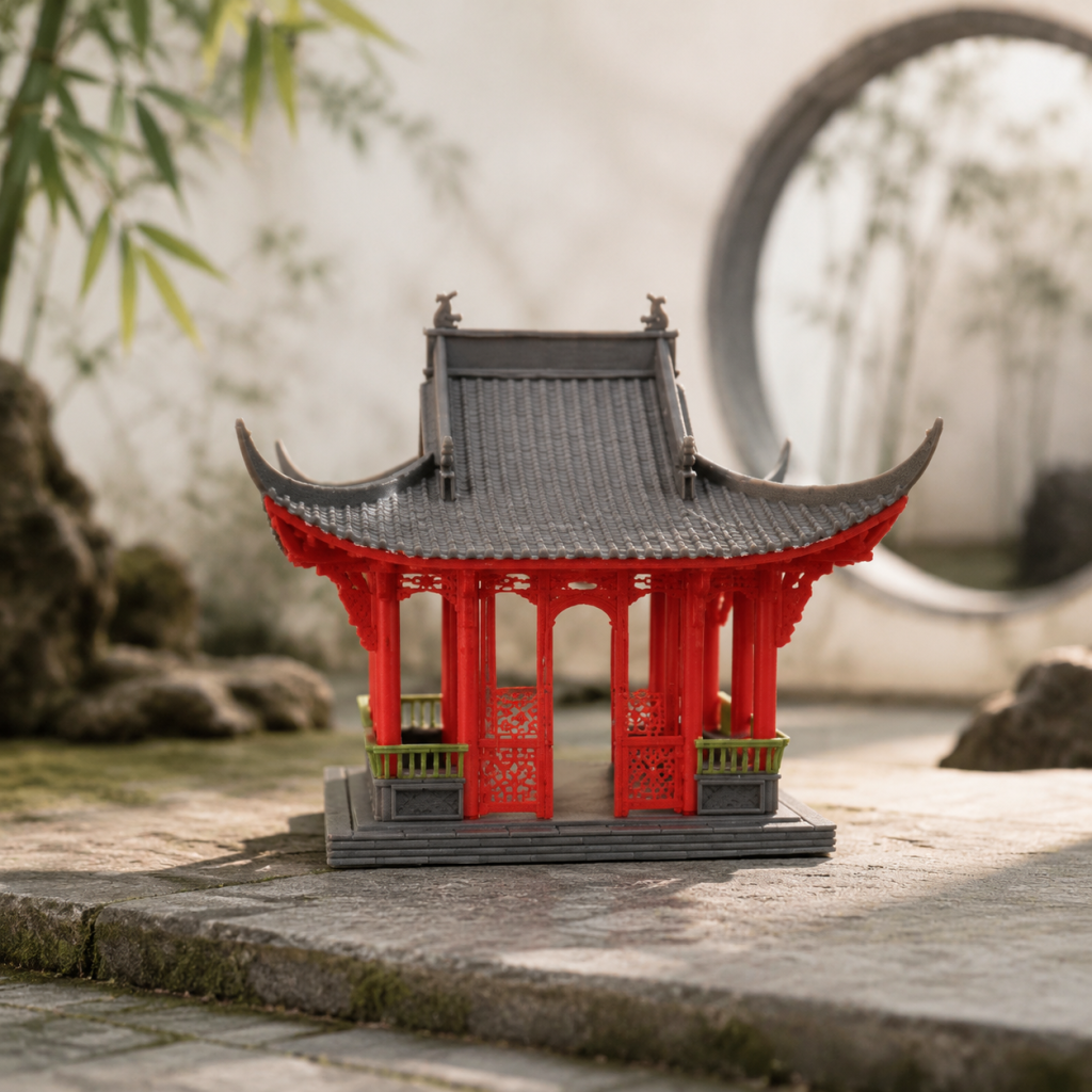 RHF532 Zuiweng Pavilion Desktop Ornament, Ancient Style Arch – LCD 3D printed resin model kit, image 2